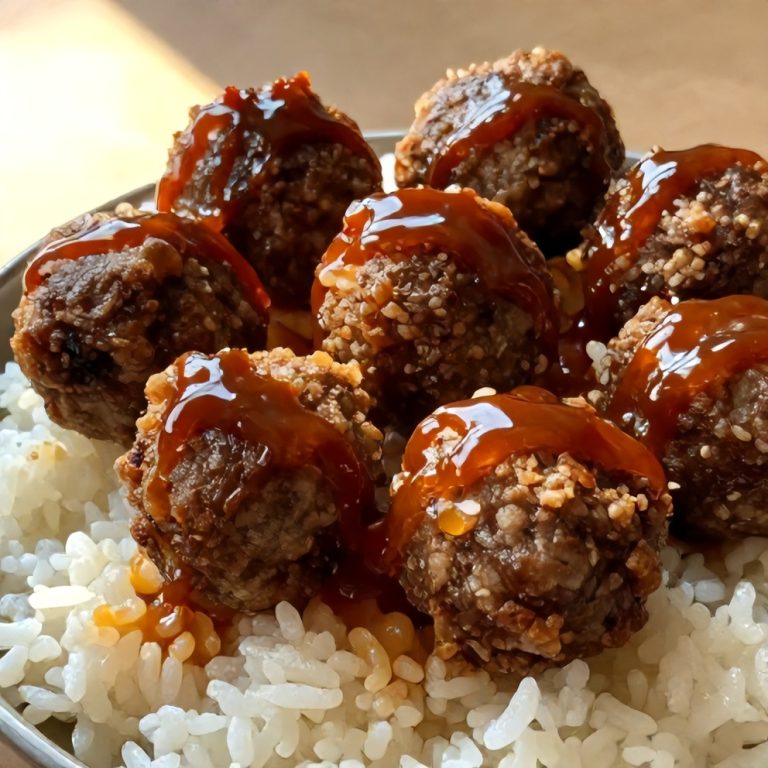 Korean BBQ Meatball Rice Bowls