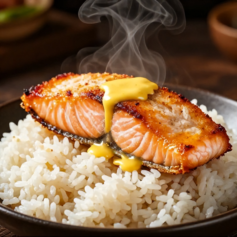 Easy Korean Gochujang Butter Salmon Rice Bowl