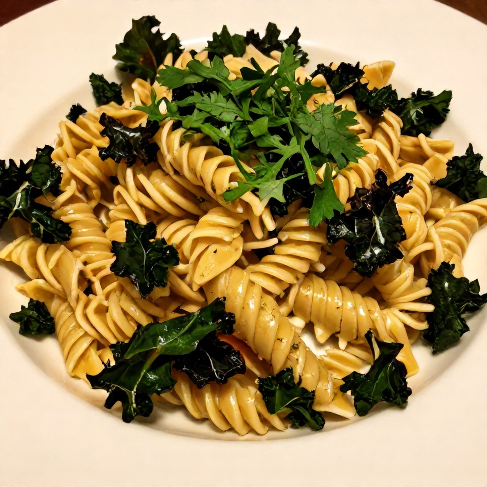 Mediterranean Pasta Salad with Crispy Kale