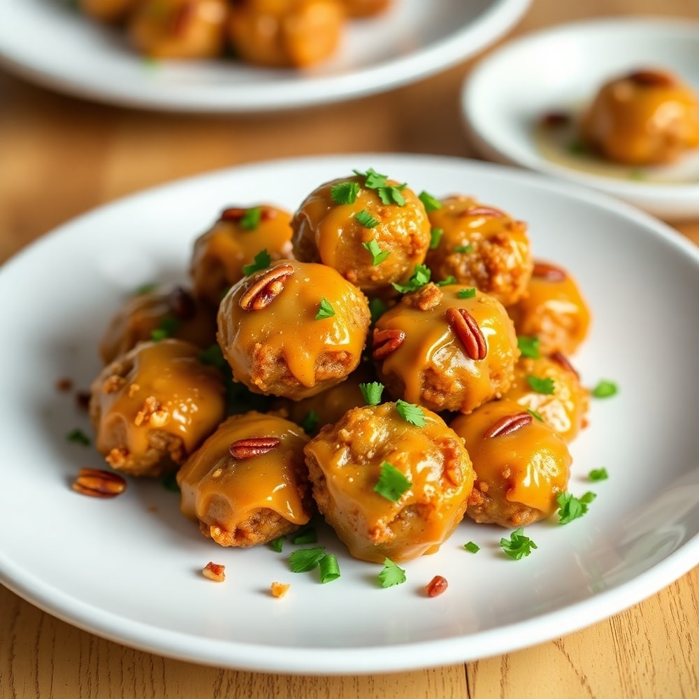 Pecan Crunch Glazed Bites on a white plate