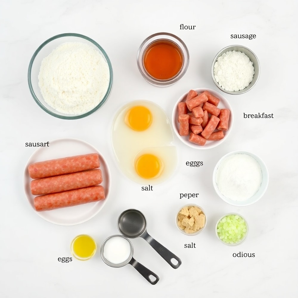 Raw ingredients for Sausage Pancake Bites