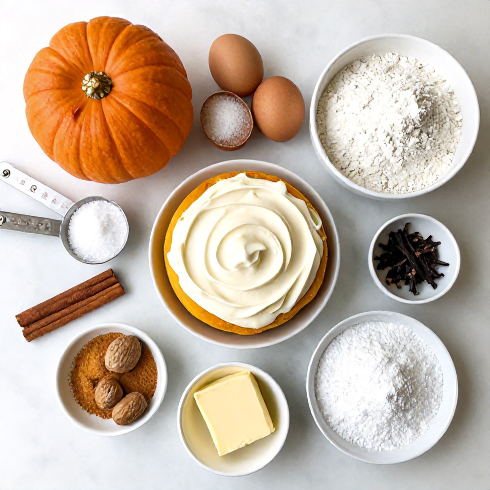 Ingredients for Easy Spiced Pumpkin Roll