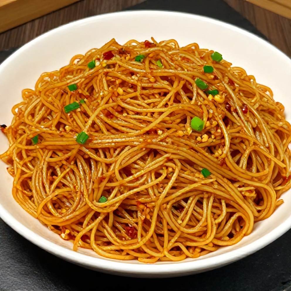 Spicy Potato Noodles with Garlic and Chili Sauce