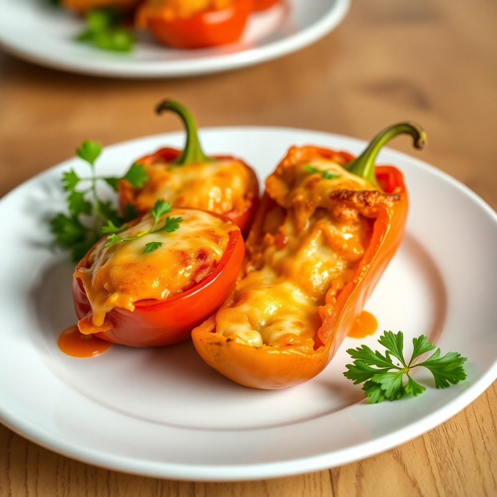 Plated serving of Easy Stuffed Bell Peppers