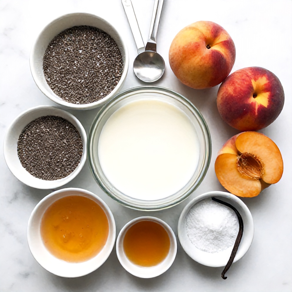 Easy Summer Peach Chia Pudding Ingredients