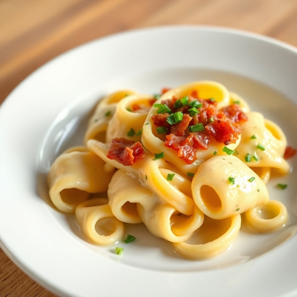 Plated Tortellini Carbonara