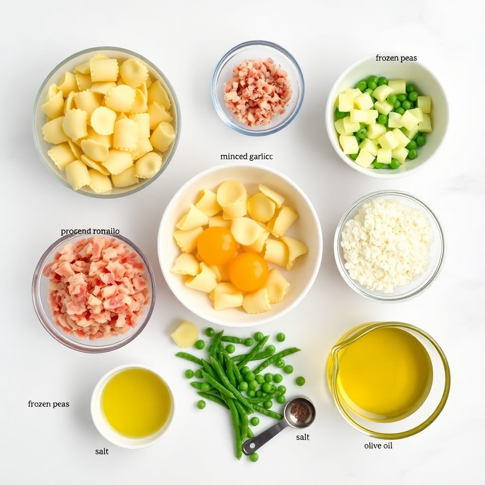 Raw Ingredients for Easy Tortellini Carbonara