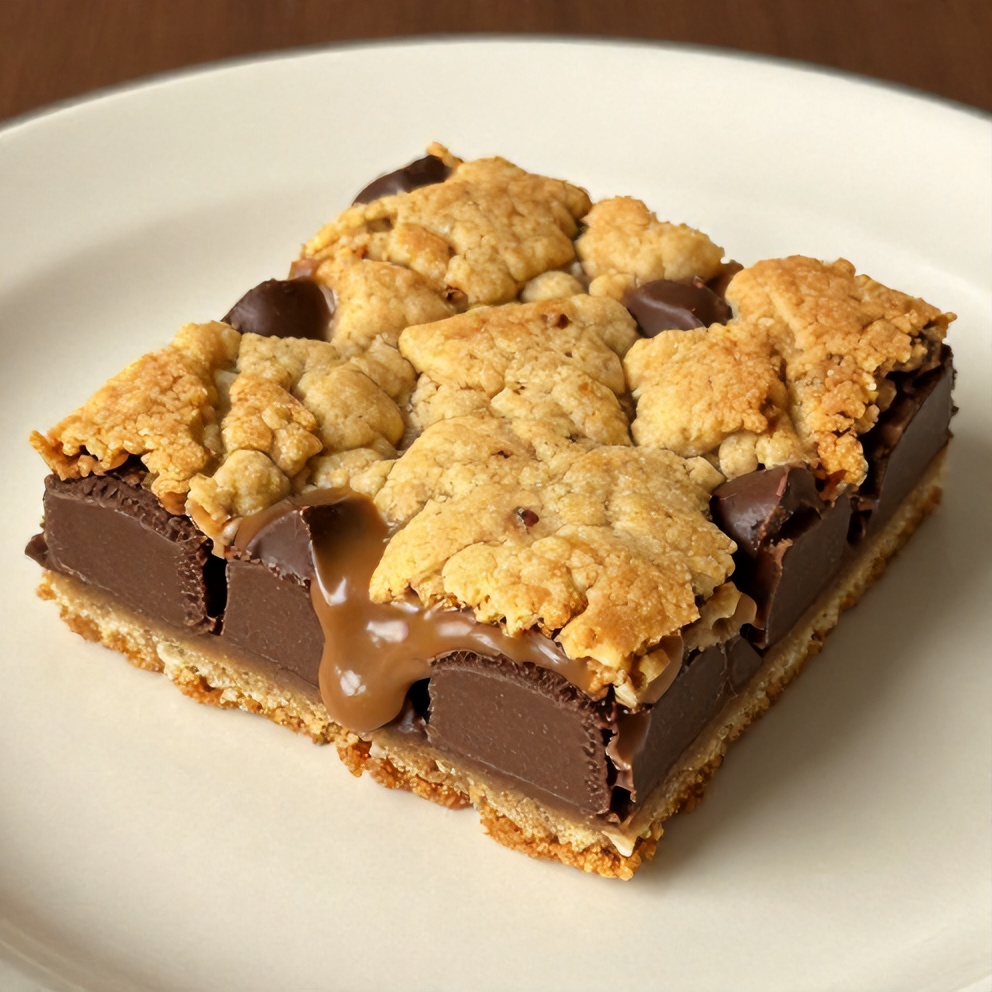 Twix Cookie Bars Closeup