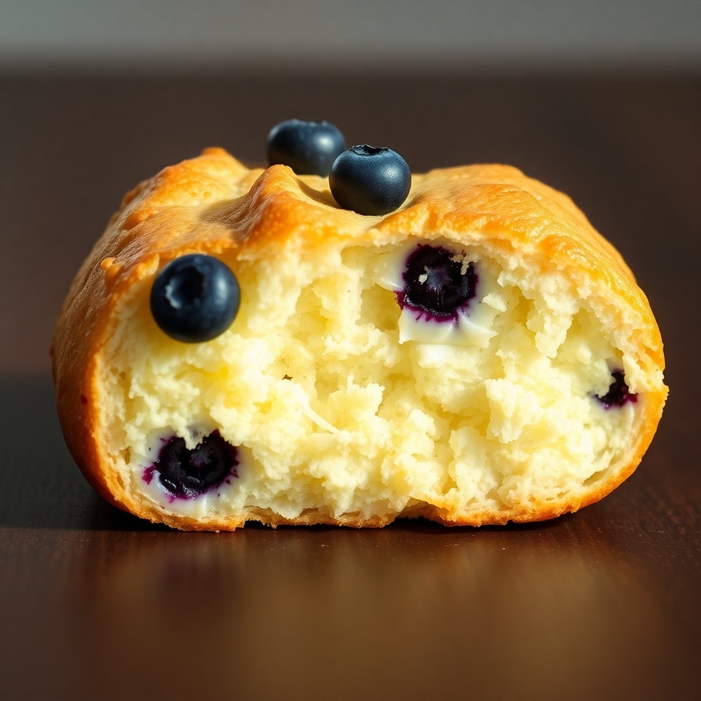 Fluffy Cottage Cheese Blueberry Cloud Bread