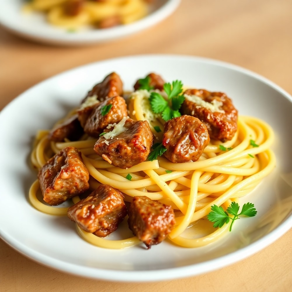Garlic Butter Steak Bites Pasta Final