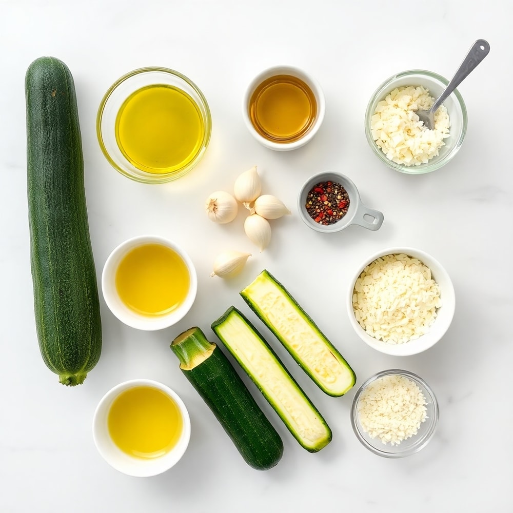 Raw Ingredients for Garlic Parmesan Roasted Zucchini