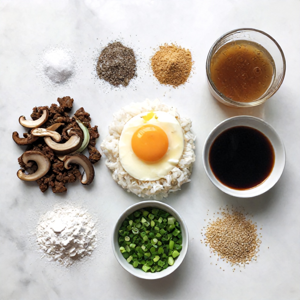 Raw ingredients for Hawaiian Loco Moco