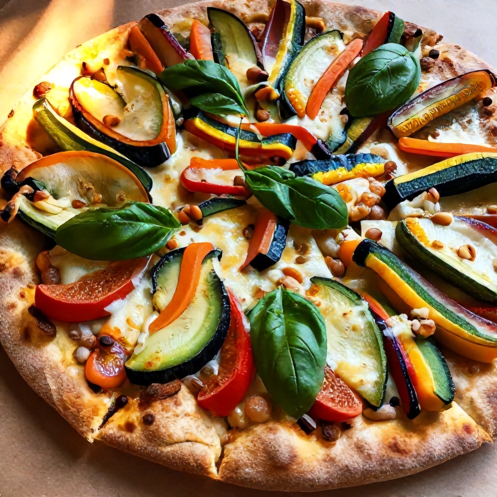 Rainbow Veggie Flatbread Pizza