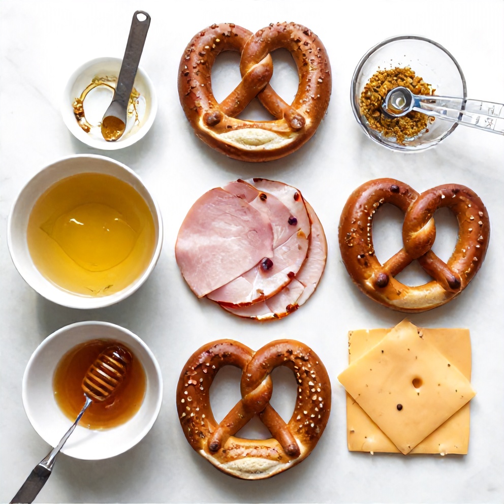 Honey Mustard Ham & Cheese Pretzel Sliders Ingredients