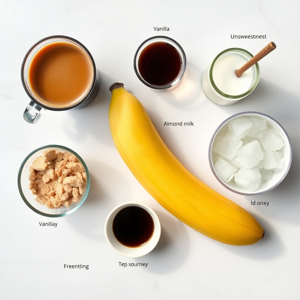 Ingredients for Iced Coffee Protein Shake