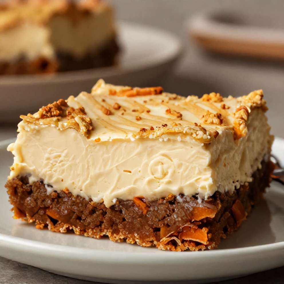 Plated Carrot Cake Cream Cheese Bars