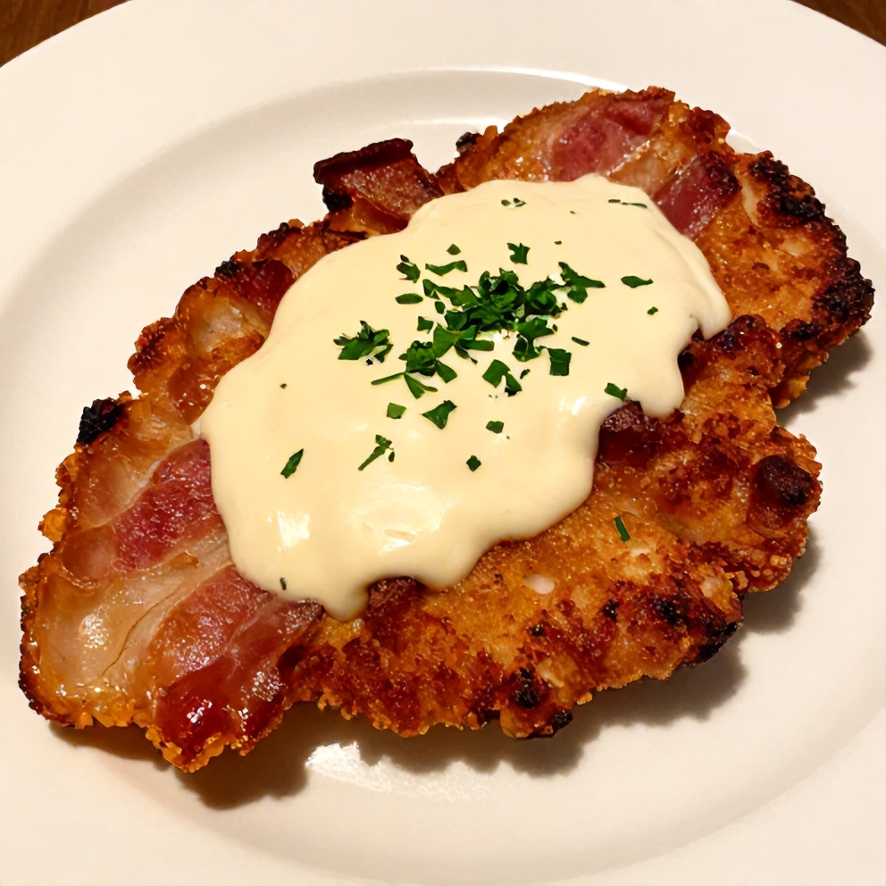 Maple Bacon Pork Chops with Creamy Dijon Sauce