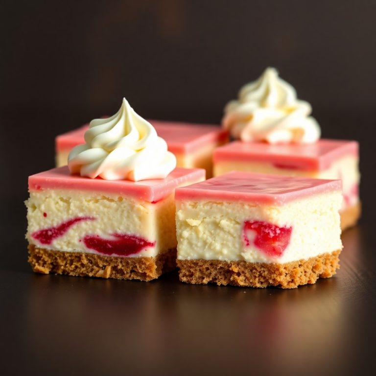 No Bake Rhubarb Cheesecake Squares