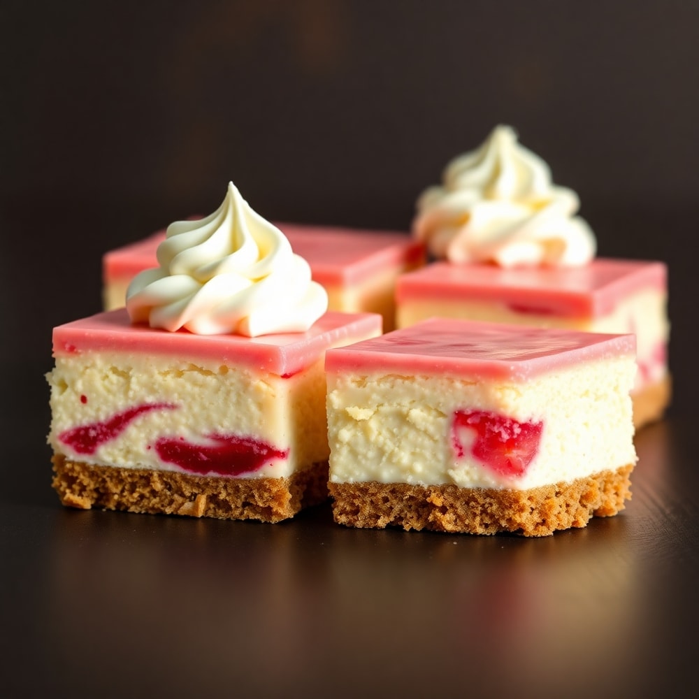 No Bake Rhubarb Cheesecake Squares