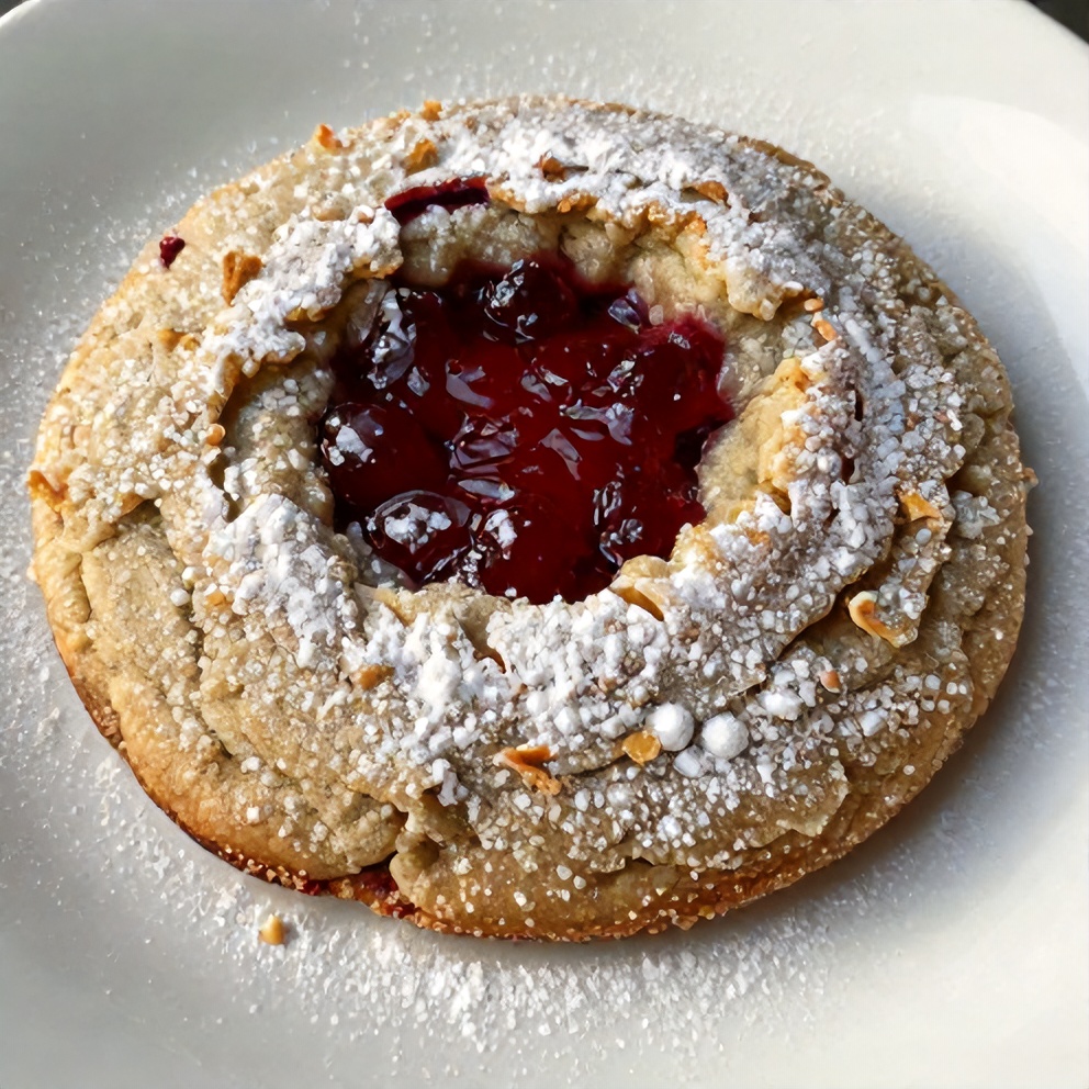 Old-Fashioned Raspberry Thumbprint Cookies on a cooling rack