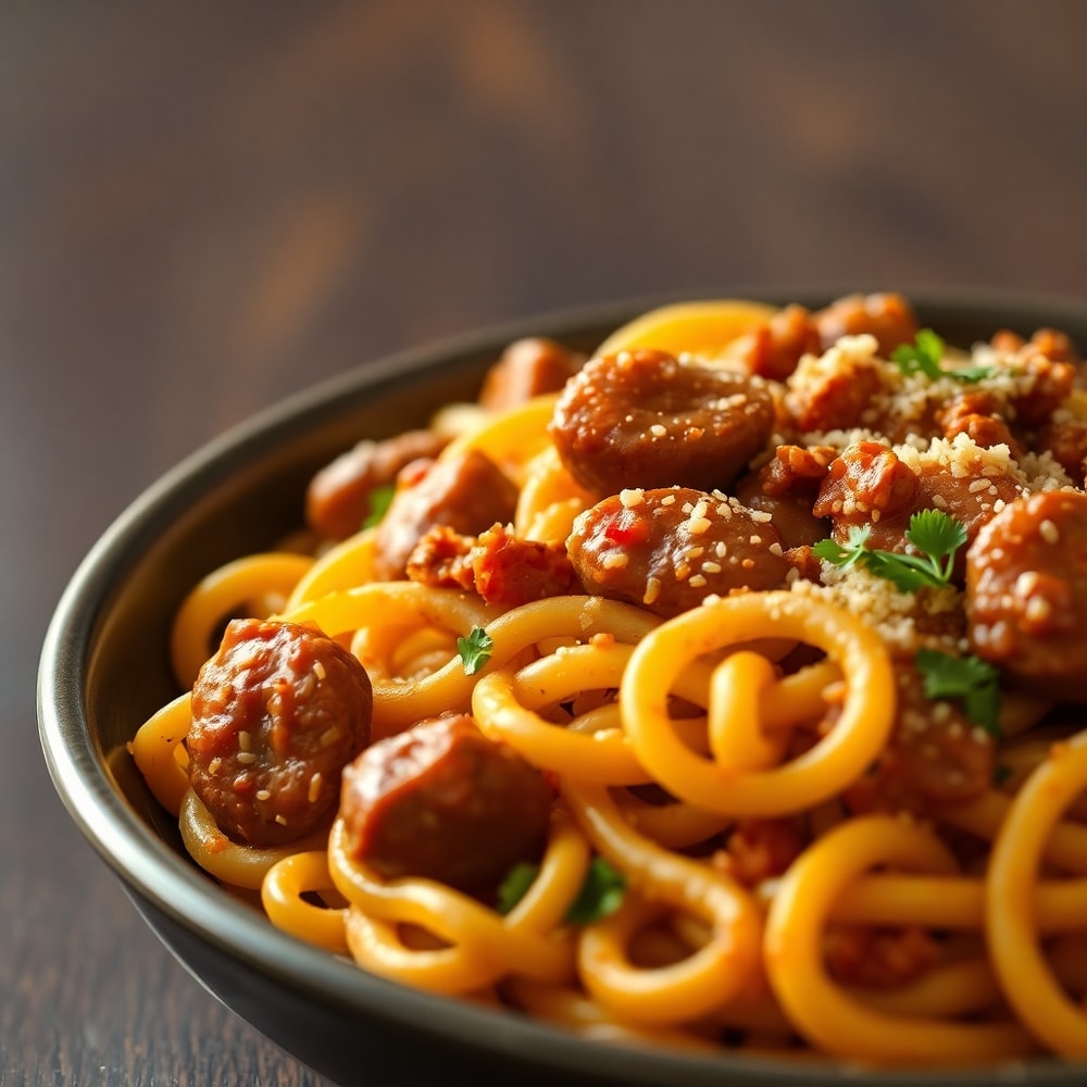 one-pot honey BBQ sausage pasta