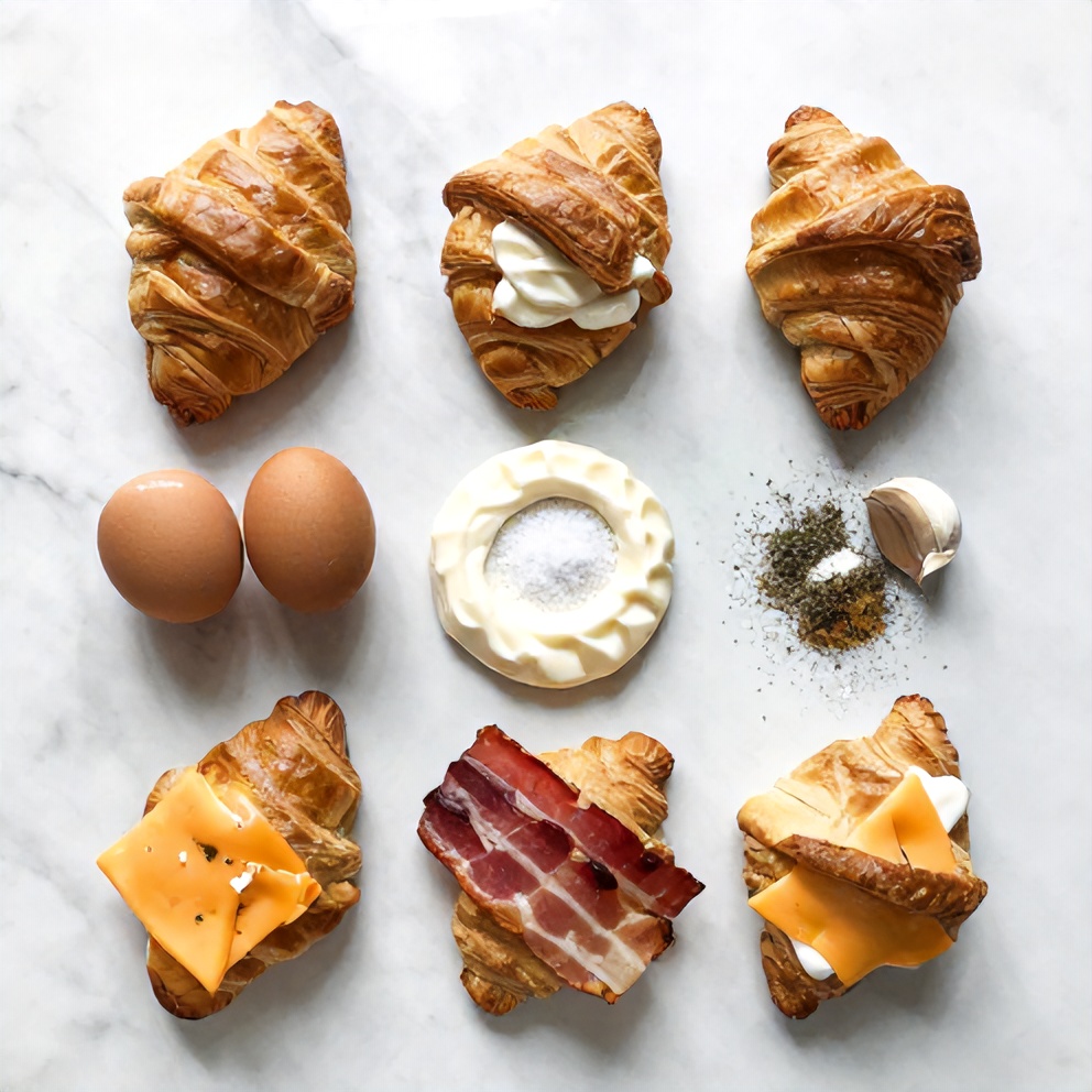 Overnight Croissant Breakfast Casserole Ingredients