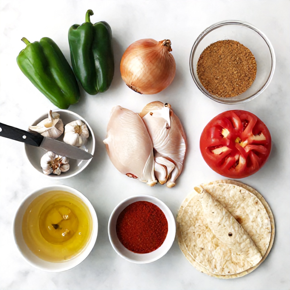 Raw Ingredients for Poblano Chicken Tortilla Soup