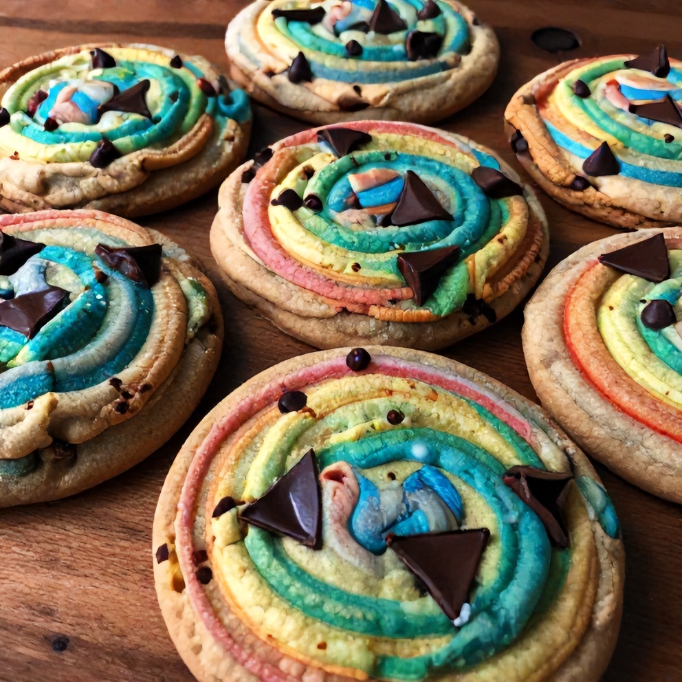 rainbow chocolate chip cookies