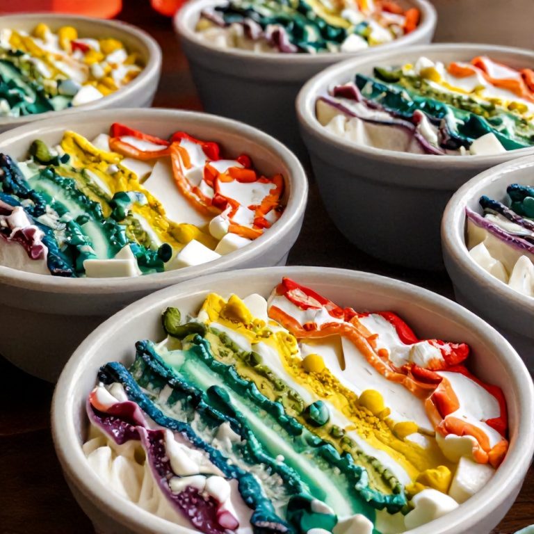 Rainbow Cottage Cheese Bowls