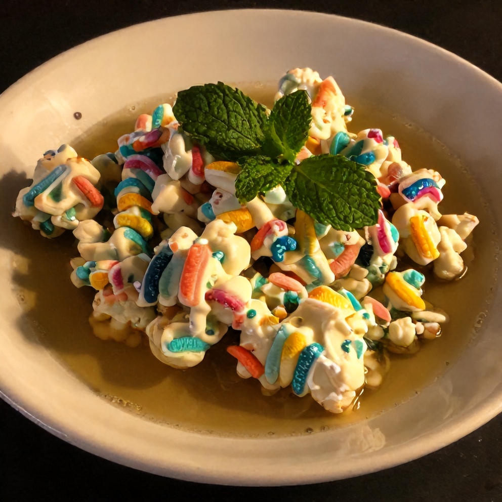 Rainbow Cottage Cheese Bowls plated with fresh mint