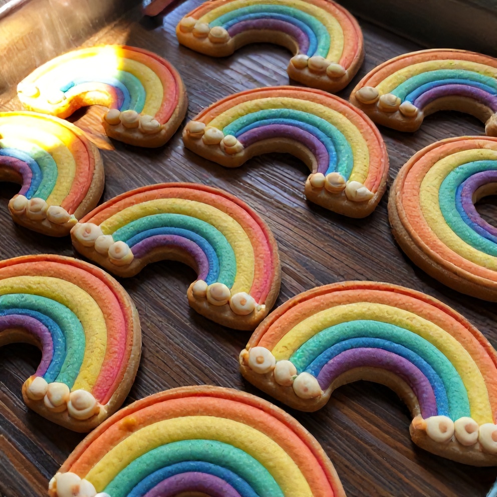 rainbow donkey piñata cookies