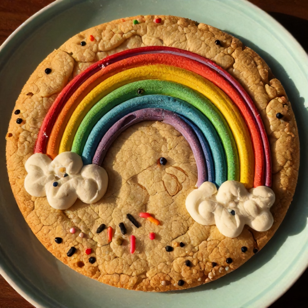 Plated Rainbow Donkey Piñata Cookies with sprinkles