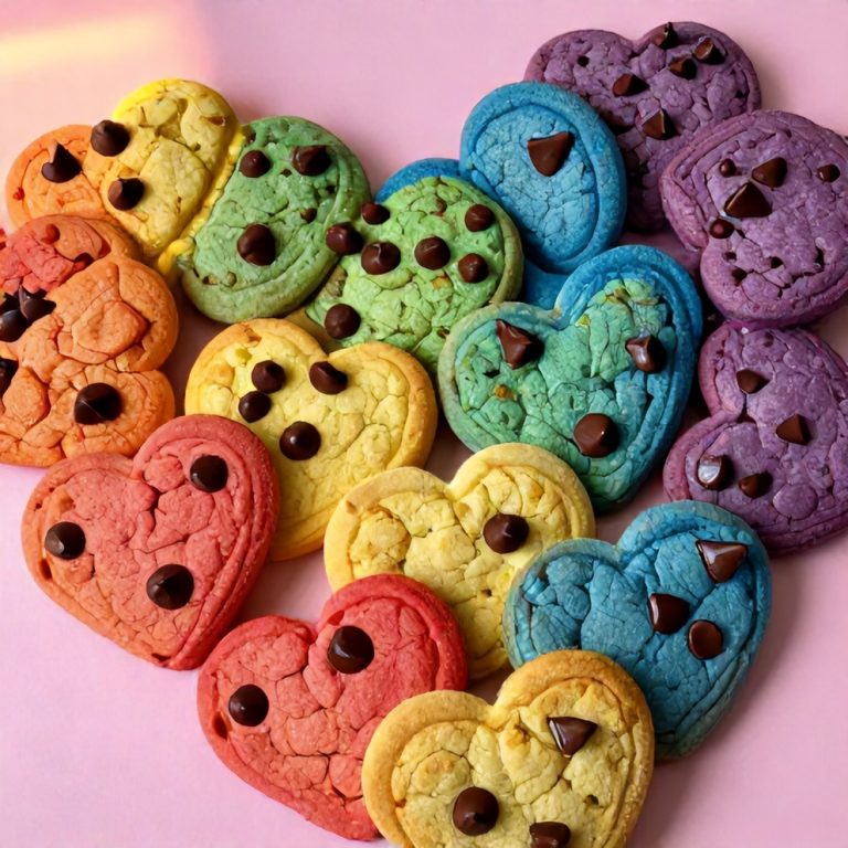 rainbow heart cookies