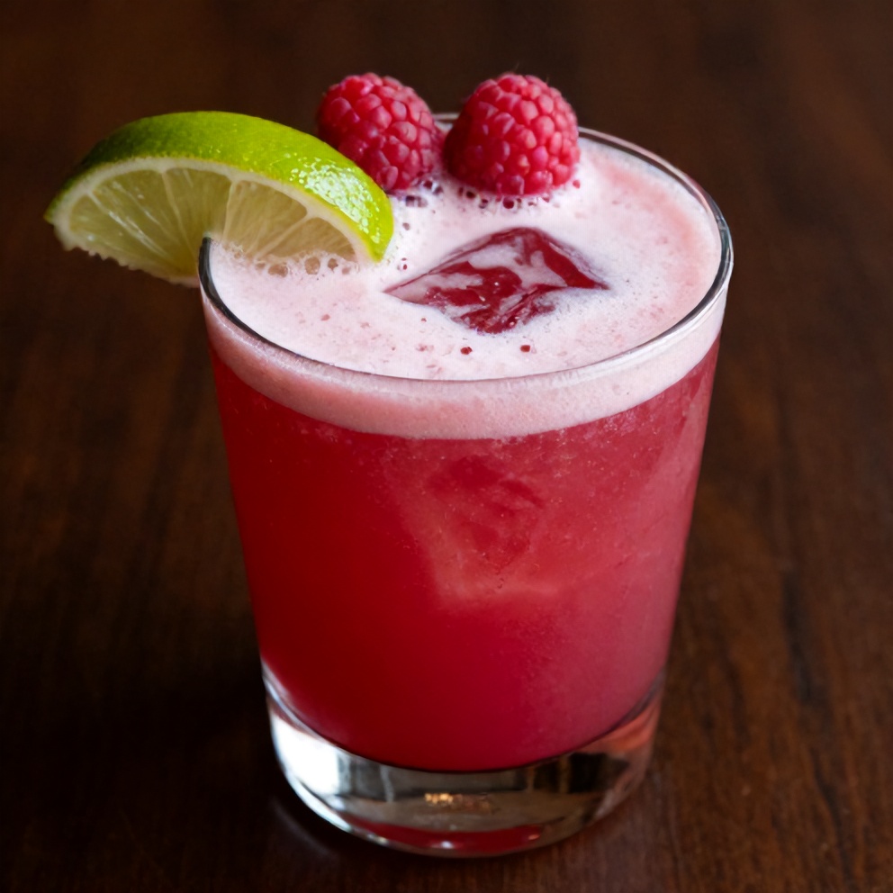 Raspberry Passionfruit Tequila Sour in a Glass