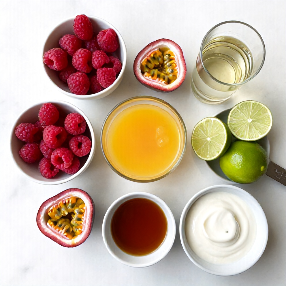 Raspberry Passionfruit Tequila Sour Ingredients
