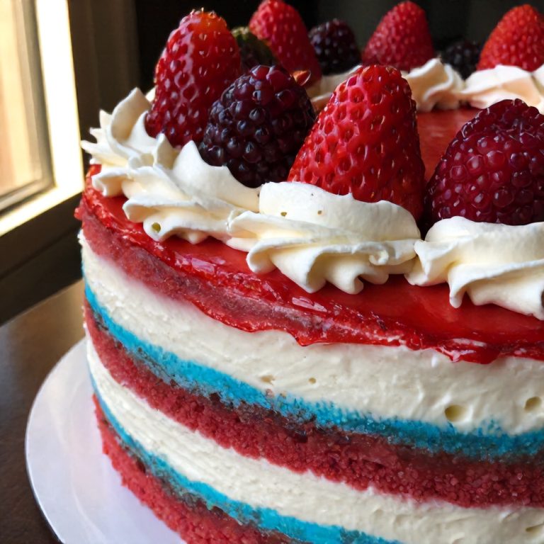 red white and blue poke cake
