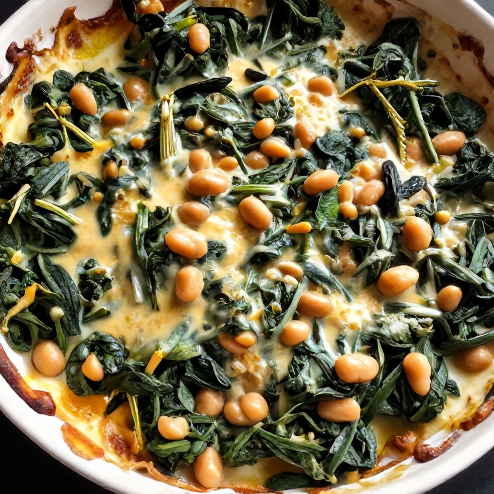 Spinach Artichoke White Bean Skillet
