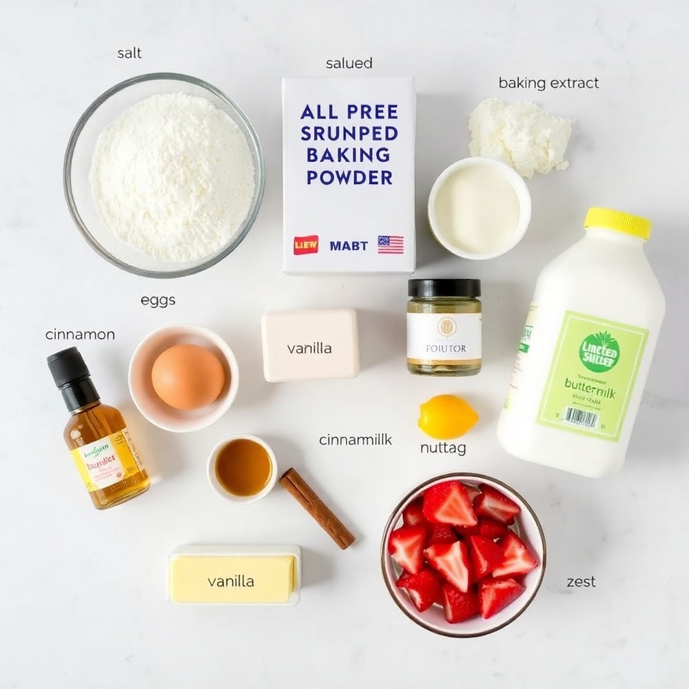 Raw ingredients for Strawberry Pancake Bites