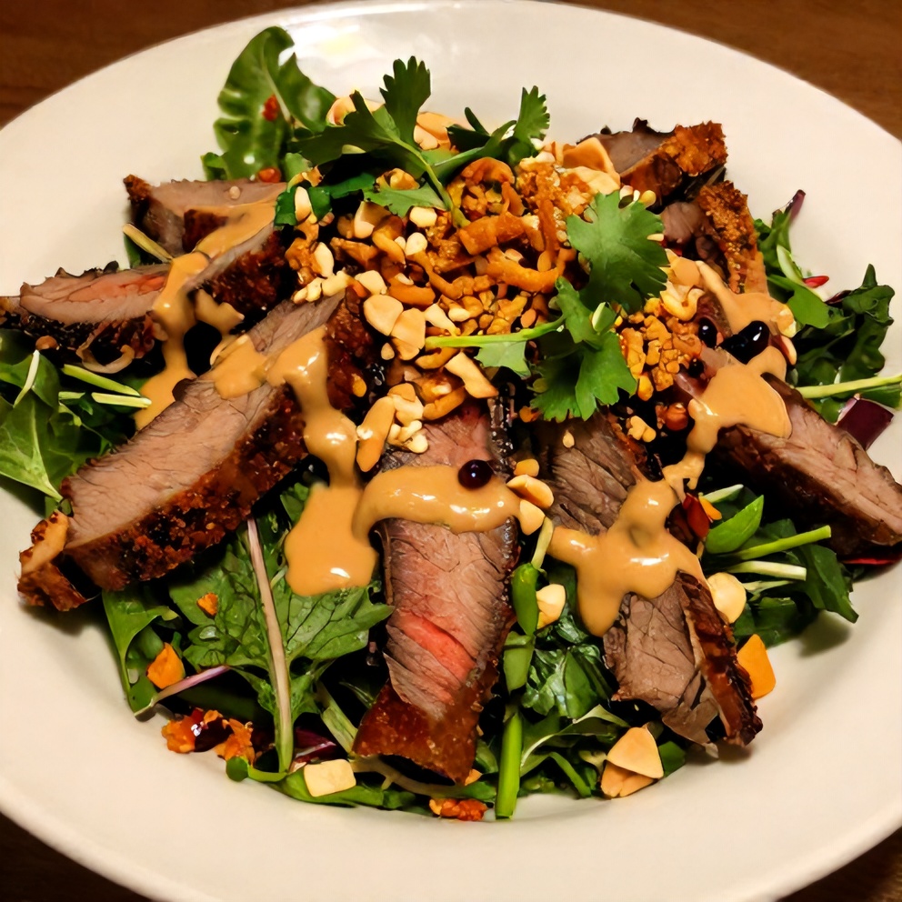 Thai Steak Salad with Light Peanut Dressing