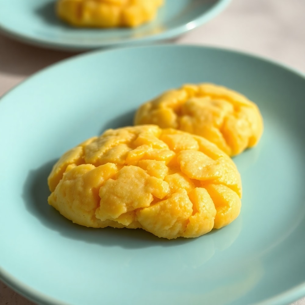 Tropical Mango Cookies on a light blue plate