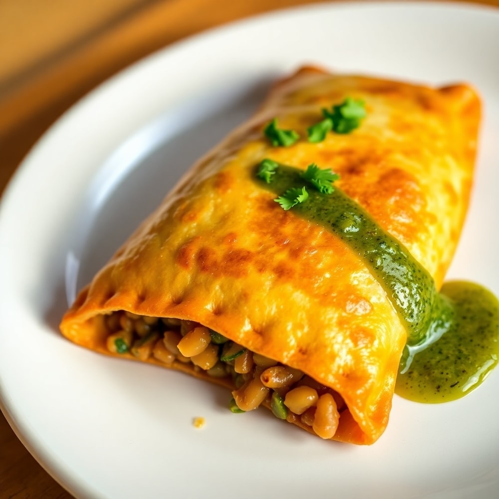 Crispy Vegan Lentil Empanada with Chimichurri